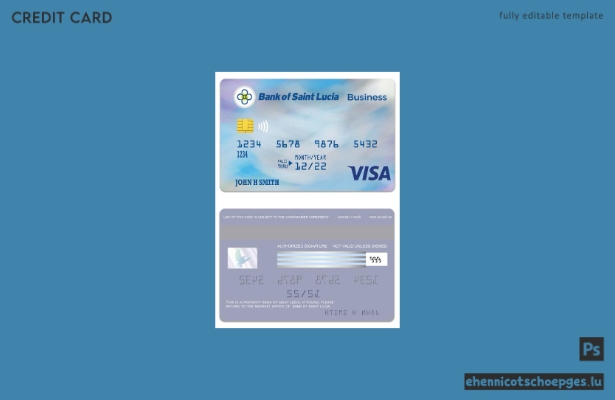 Vorschau einer Visa-Visitenkarte der Bank von St. Lucia